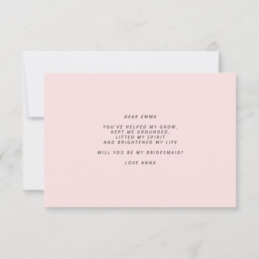 私の花嫁のプロポーザルのフラットカードか 招待状 (裏面)