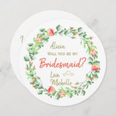 私の花嫁のプロポーザルフローラリース 招待状 (正面/裏面)