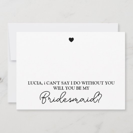 私の花嫁のプロポーザルモダンカードか 招待状 (正面)