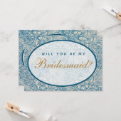 私の花嫁のプロポーザル青いフローラ カード (正面/裏面インサイチュ)