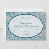 私の花嫁のプロポーザル青いフローラ カード (裏面)