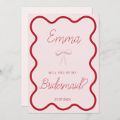 私の花嫁のプロポーズは赤いピンクの波打ちだ 招待状 (正面/裏面)