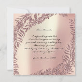 私の花嫁のペリーバラ金ゴールドリース 招待状 (裏面)