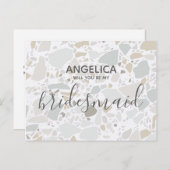 私の花嫁のホワイトテラッツォモダンか インビテーションポストカード (正面/裏面)
