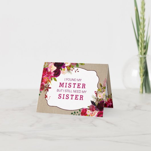 私の花嫁のメイドか、バーガンディ・フローラ3979 招待状 (正面)