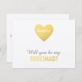 私の花嫁のメイドか、金ゴールドハートテンプレート 招待状 (正面/裏面)