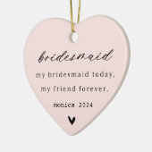 私の花嫁のメイドと友最高の人のクリスマス飾り セラミックオーナメント (左)