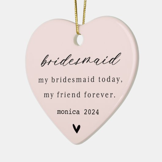 私の花嫁のメイドと友最高の人のクリスマス飾り セラミックオーナメント (左)