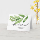 私の花嫁のメイドにとって美しい結婚緑 カード (黄色い花)