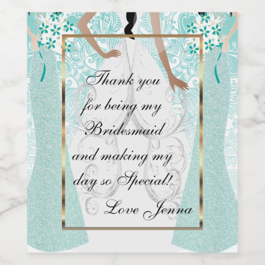 私の花嫁のメイドになってくれてありがとう ワインラベル (シングルラベル)