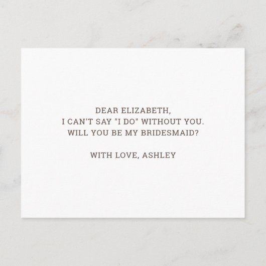 私の花嫁のメイドになってくれないか。ガーデン結婚シトラス インビテーションポストカード (裏面)