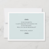 私の花嫁のメイドになってくれないか。グレークラシックとブルー 招待状 (裏面)