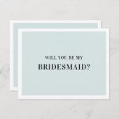 私の花嫁のメイドになってくれないか。グレークラシックとブルー 招待状 (正面/裏面)