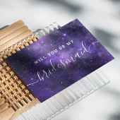 私の花嫁のメイドになってくれないか。パープル宇宙結婚ズ インビテーションポストカード