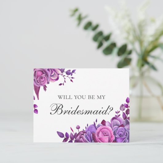 私の花嫁のメイドになってくれないか。ピンクと紫の花 招待状 (スタンド正面)