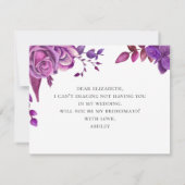 私の花嫁のメイドになってくれないか。ピンクと紫の花 招待状 (裏面)
