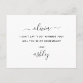 私の花嫁のメイドになってくれないか。ピンクボホフローラスクリプト インビテーションポストカード (裏面)