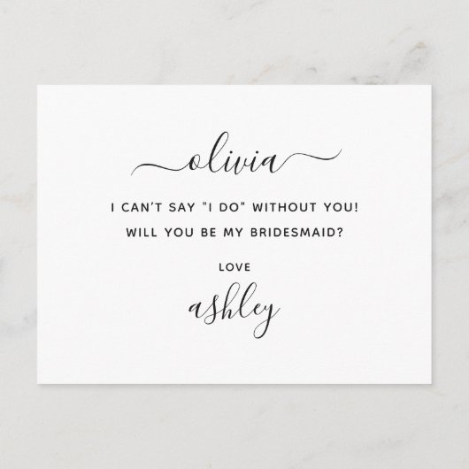 私の花嫁のメイドになってくれないか。ピンクボホフローラスクリプト インビテーションポストカード (裏面)