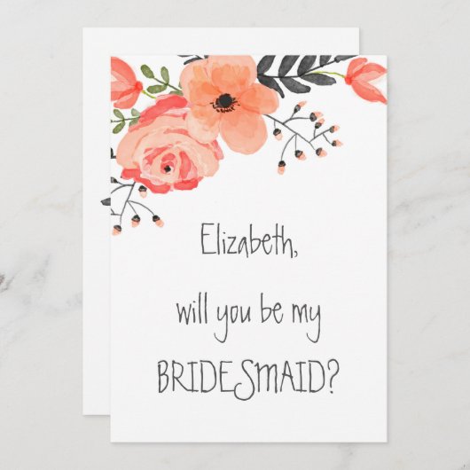 「私の花嫁のメイドになってくれないか」フローラ赤面 招待状 (正面/裏面)