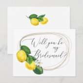 私の花嫁のメイドになってくれないか。柑橘類レモ結婚ン インビテーションポストカード (正面/裏面)