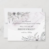 私の花嫁のメイドになってくれないか。水彩ほこりっぽいフローラ 招待状 (正面)