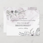 私の花嫁のメイドになってくれないか。水彩ほこりっぽいフローラ 招待状 (正面/裏面)