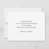 私の花嫁のメイドになってくれないか。水彩緑 招待状 (裏面)