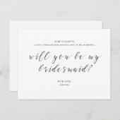 私の花嫁のメイドになってくれないか。白黒モダン ポストカード (正面/裏面)