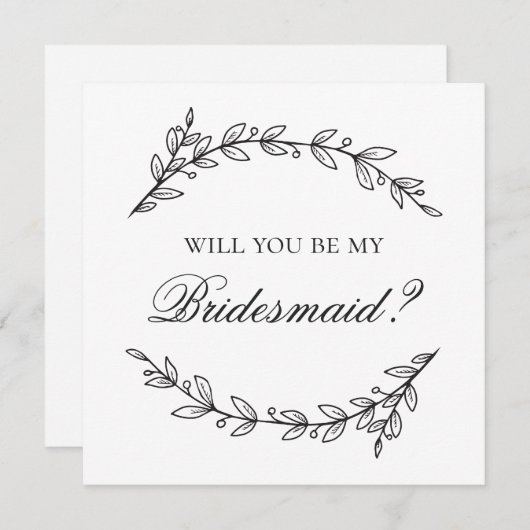 私の花嫁のメイドになってくれないか。白黒結婚の 招待状 (正面/裏面)