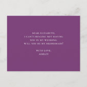 私の花嫁のメイドになってくれないか。紫バイオレットフローラ インビテーションポストカード (裏面)