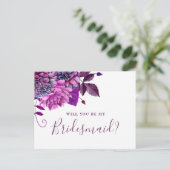 私の花嫁のメイドになってくれないか。紫バイオレットフローラ インビテーションポストカード (スタンド正面)