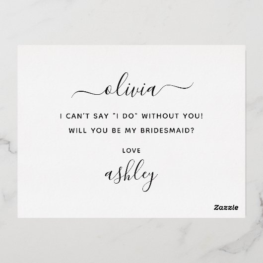 私の花嫁のメイドになってくれないか。金ゴールドエレガントユーカリ 箔招待状ポストカード (裏面)