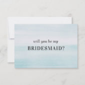私の花嫁のメイドになってくれないか。青い水色のシンプル 招待状 (正面)