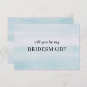私の花嫁のメイドになってくれないか。青い水色のシンプル 招待状 (正面/裏面)