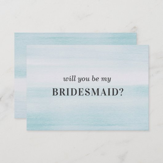私の花嫁のメイドになってくれないか。青い水色のシンプル 招待状 (正面/裏面)