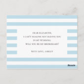 私の花嫁のメイドになってくれないか。青ストライプ航海の ポストカード (裏面)