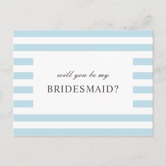 私の花嫁のメイドになってくれないか。青ストライプ航海の ポストカード (正面)