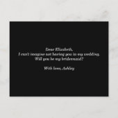 私の花嫁のメイドになってくれないか。黒エレガント字 インビテーションポストカード (裏面)