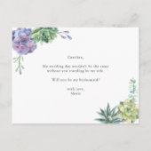 「私の花嫁のメイドになってくれない？」というプロポーザルのカード 案内ポストカード (裏面)