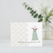 私の花嫁のメイドになってくれない？カスタマイズ可能 インビテーションポストカード (スタンド正面)