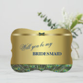 私の花嫁のメイドになってくれない？カスタムゴールデンピーコック 招待状 (スタンド正面)