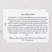 私の花嫁のメイドになってくれない？カスタム文字カード 招待状 (正面/裏面)