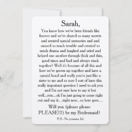 私の花嫁のメイドになってくれない？カスタム文字カード 招待状