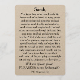 私の花嫁のメイドになってくれない？カスタム文字カード 招待状