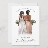 私の花嫁のメイドになってくれない？ガウンの女の子V2 Invite 招待状 (正面)