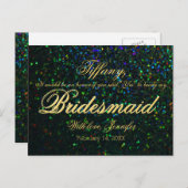 私の花嫁のメイドになってくれない？グリッタールック インビテーションポストカード (正面/裏面)