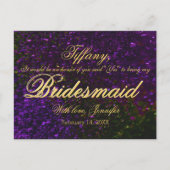 私の花嫁のメイドになってくれない？グリッター紫 インビテーションポストカード (正面)
