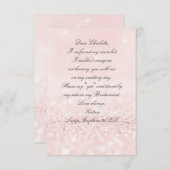 私の花嫁のメイドになってくれない？グリッター赤面ピンク 招待状 (正面/裏面)