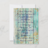 私の花嫁のメイドになってくれない？ゴールデン素朴ミントブルー 招待状 (裏面)