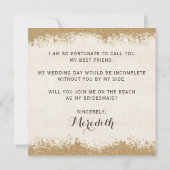 私の花嫁のメイドになってくれない？サンディビーチ結婚式 招待状 (裏面)